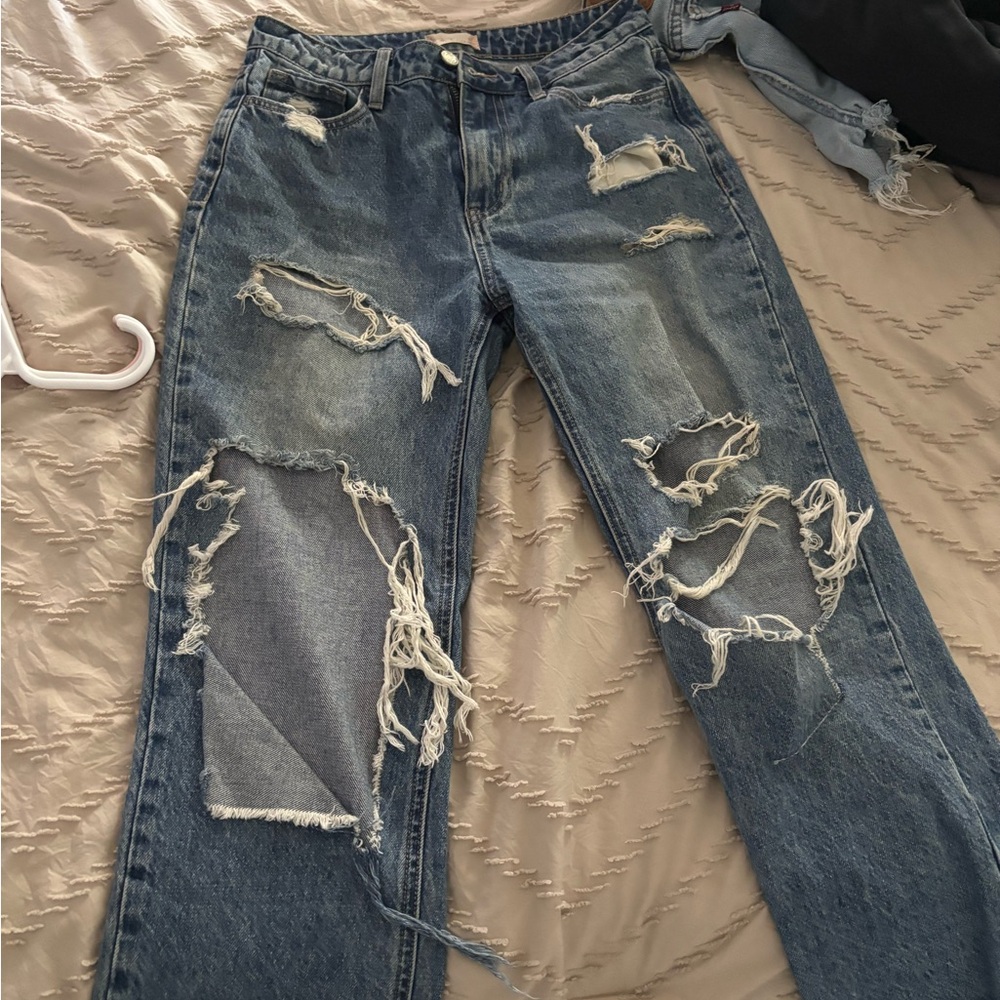 Altar'd State Ripped Blue Boyfriend Jeans